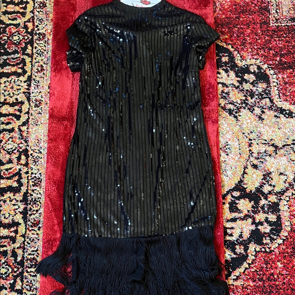 Elegant Black Sequin Kids Dress